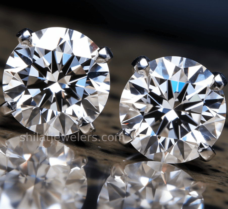 Cvd lab grown 3.04ct Studs - Shilat