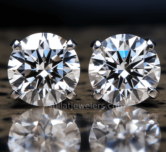 Cvd lab grown 3.04ct Studs - Shilat