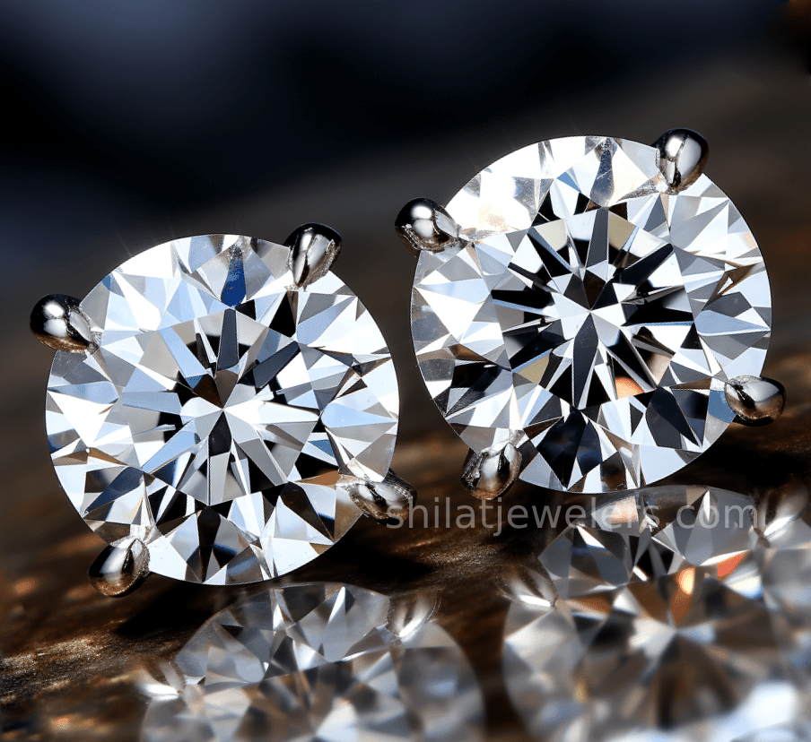 Cvd lab grown 3.08ct Studs - Shilat