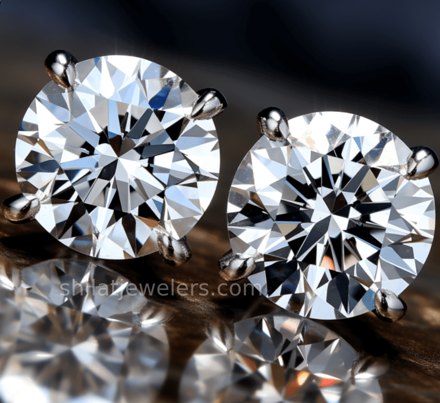 Cvd lab grown 3.08ct Studs - Shilat