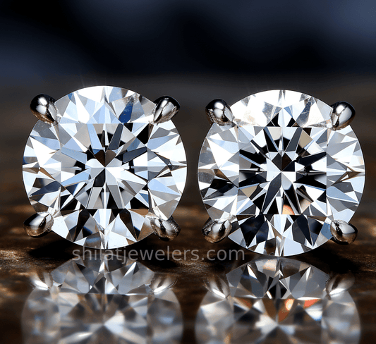 Cvd lab grown 3.08ct Studs - Shilat