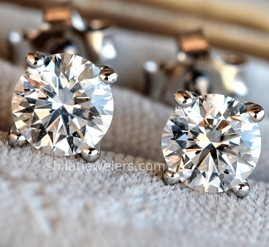 lab created diamond earrings - Shilat