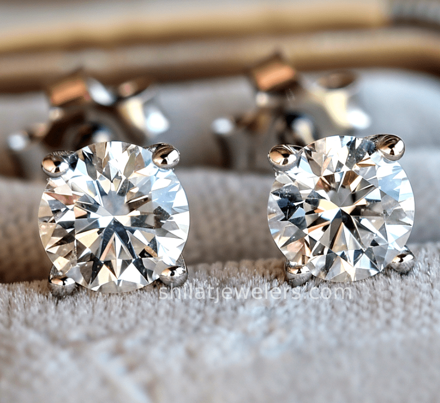 lab created diamond earrings - Shilat