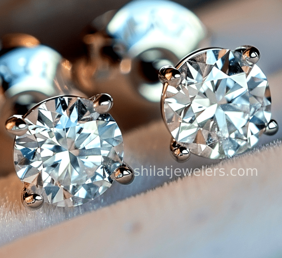 lab created diamond earrings - Shilat