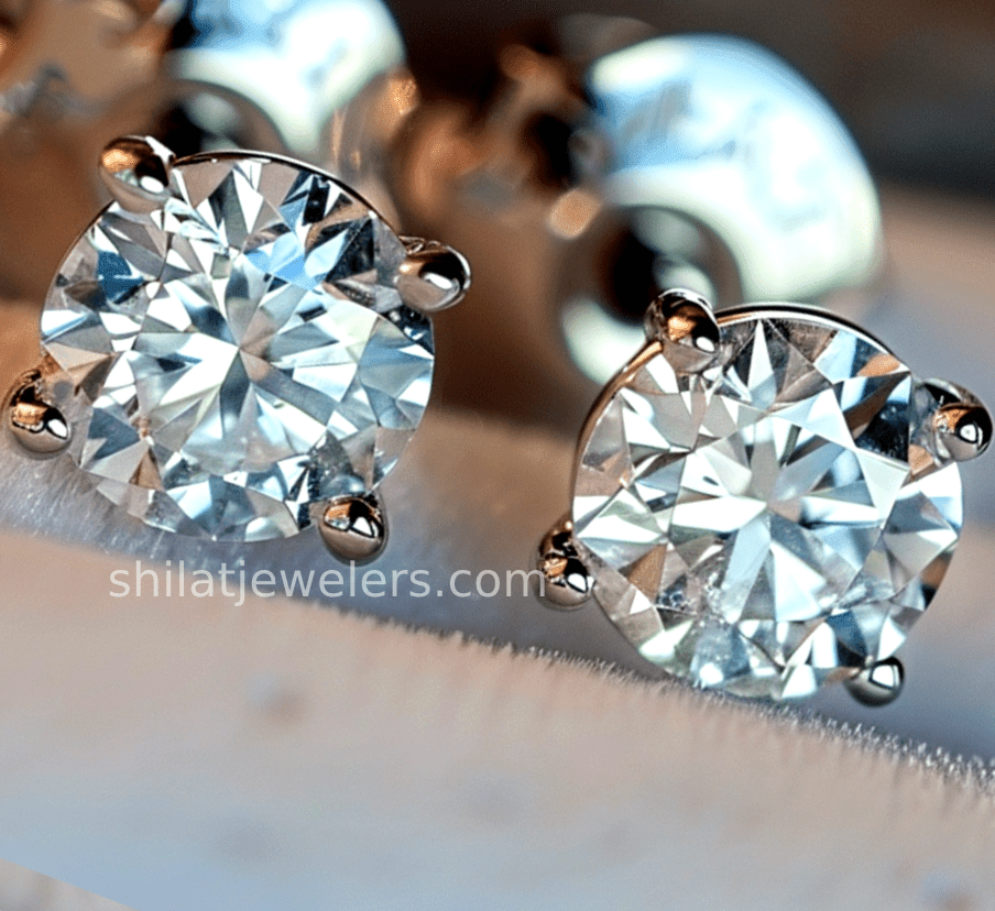 lab created diamond earrings - Shilat