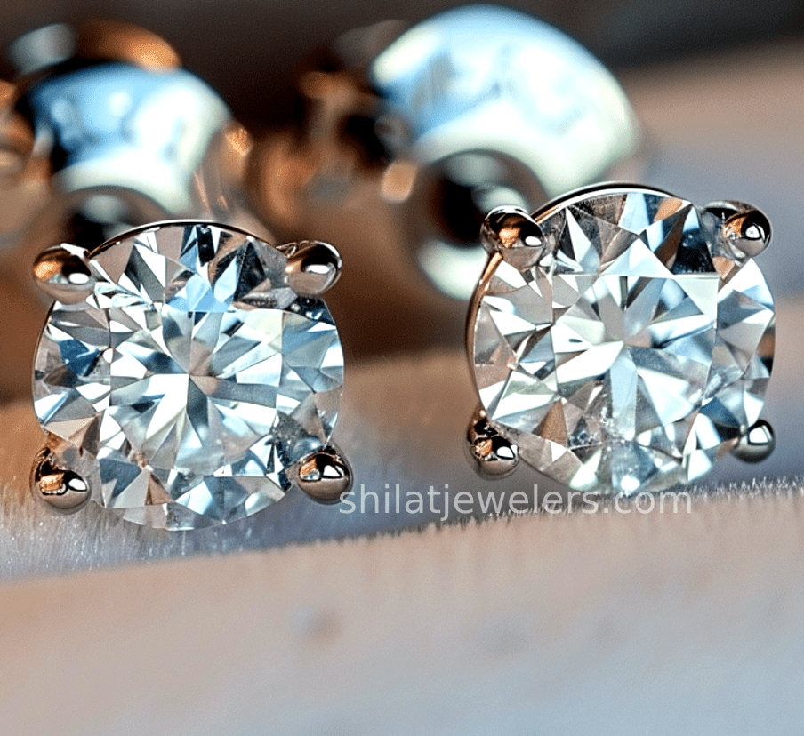 lab created diamond earrings - Shilat