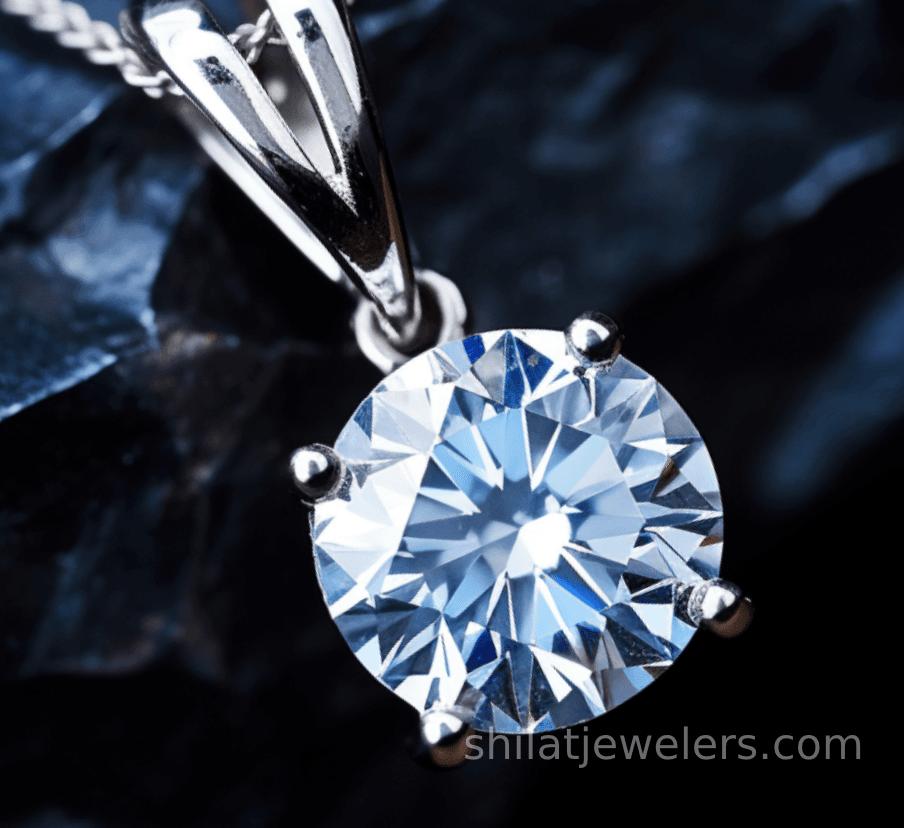 Artificial diamond pendant necklace 2ct