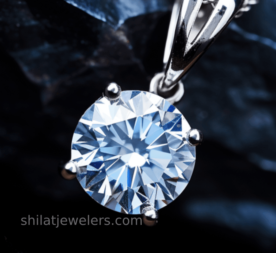 Artificial diamond pendant necklace 2ct