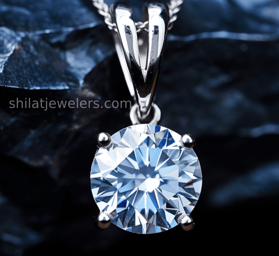 Artificial diamond pendant necklace 2ct