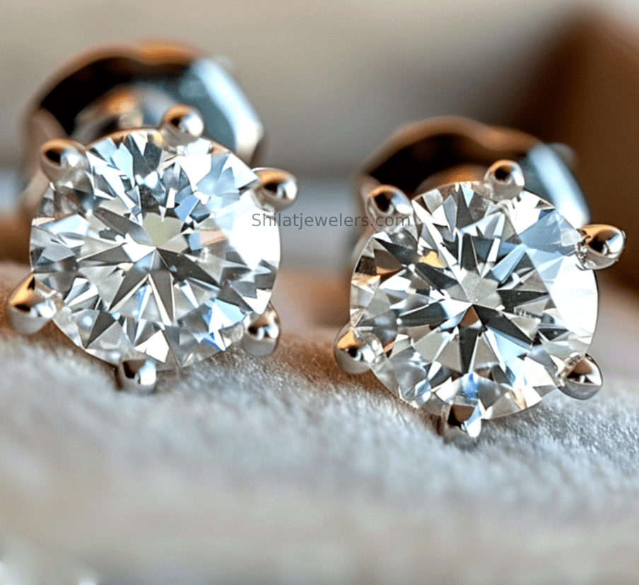 lab created diamond studs earrings 2 carat - Shilatjewelers 