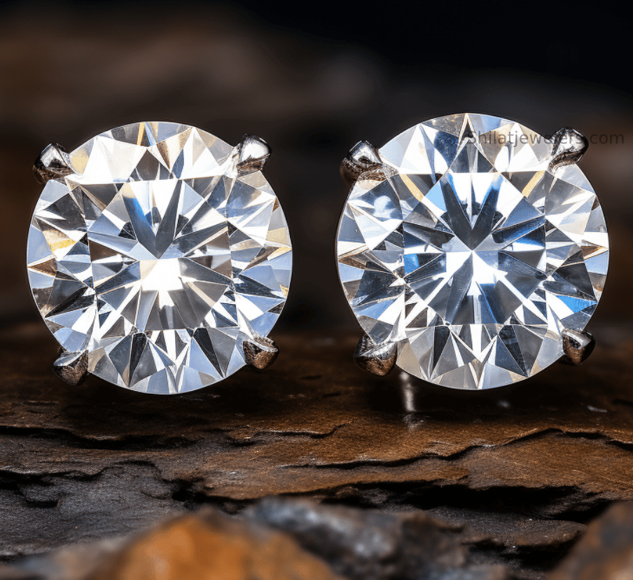 E106 Earrings Studs Lab Diamond - Shilat 