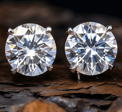E106 Earrings Studs Lab Diamond - Shilat 
