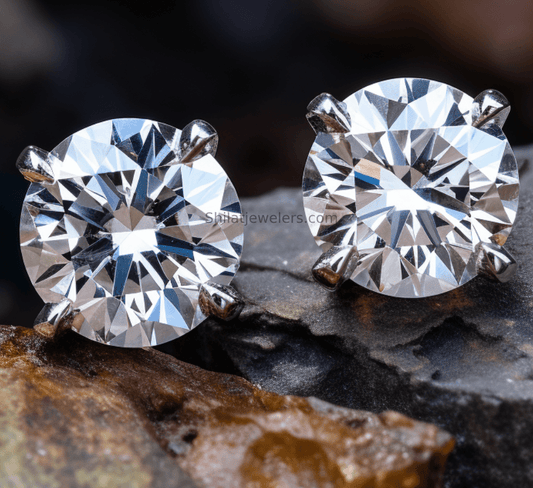 lab created diamond studs earrings 2ct - Shilatjewelers