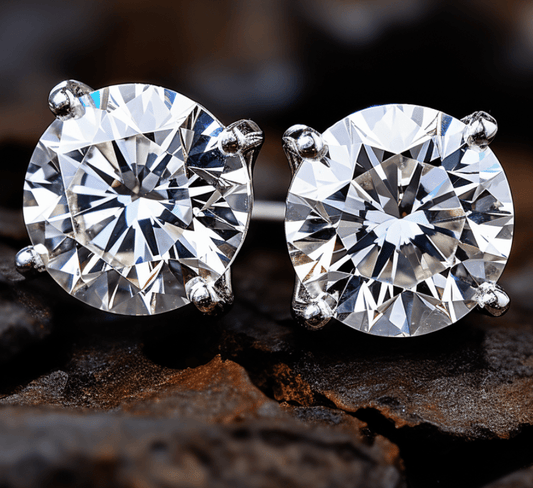 lab created diamond studs 2.0ct 14k - Shilatjewelers