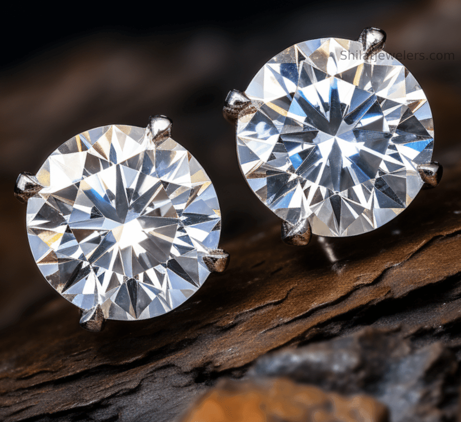 lab created diamond studs 1.0ct 14k - Shilatjewelers