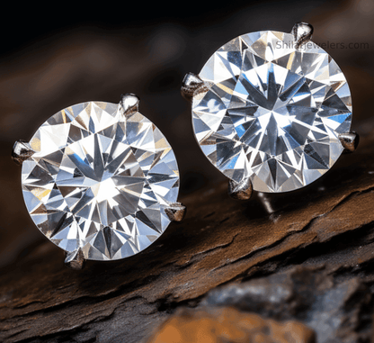 E106 Earrings Studs Lab Diamond - Shilat 