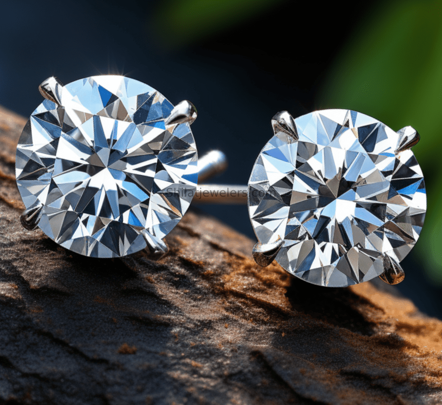 lab created diamond studs 1.00 carat 14k - Shilatjewelers