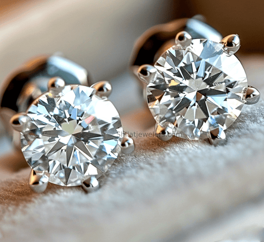 lab created diamond studs earrings 2 carat - Shilatjewelers 