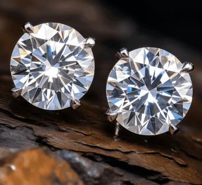 E106 Earrings Studs Lab Diamond - Shilat 