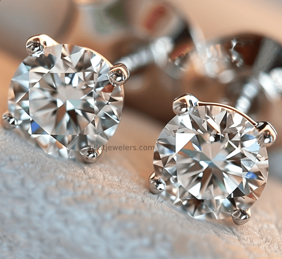 lab created diamond studs earrings 1ct - Shilatjewelers