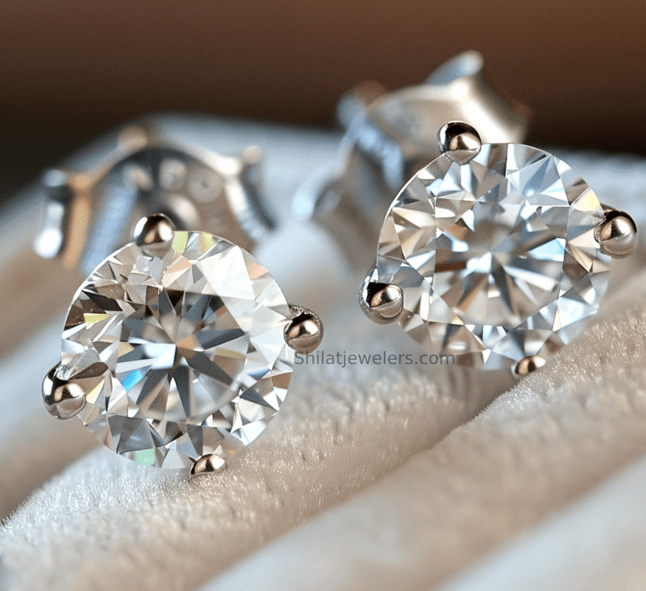 lab created diamond studs earrings 1.00 carat - Shilatjewelers