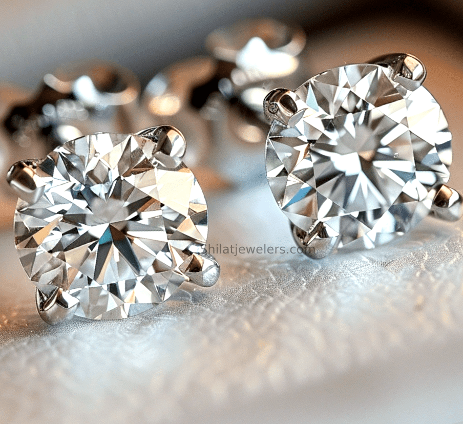 lab created diamond studs earrings 2.00 carat - Shilatjewelers