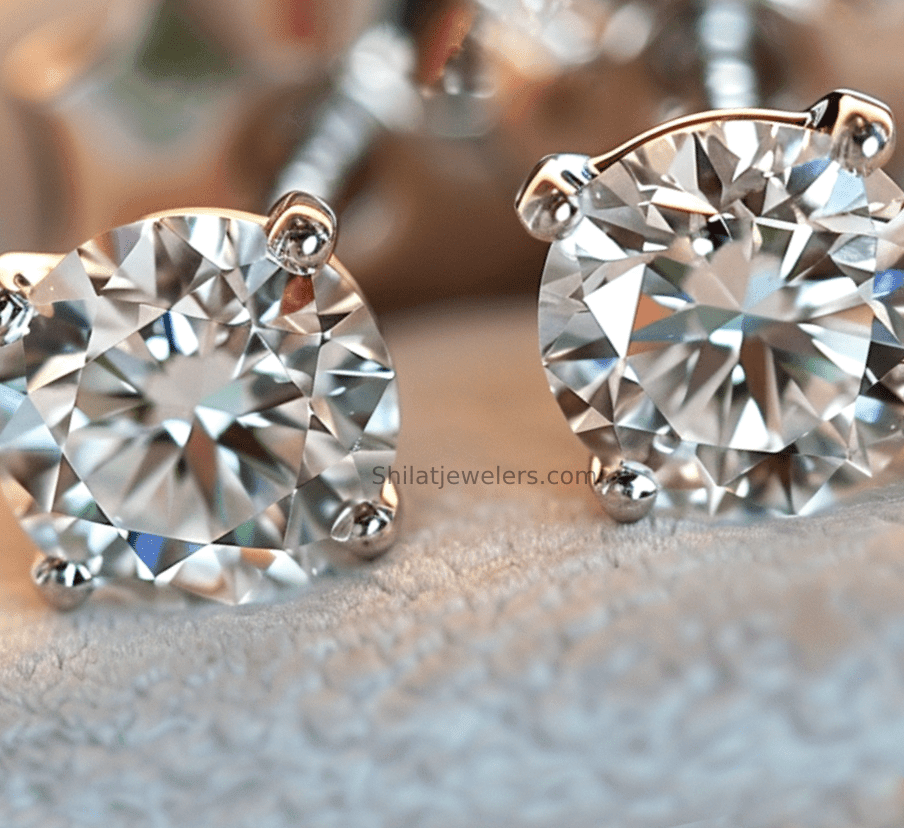 lab created diamond studs earrings 1ct - Shilatjewelers