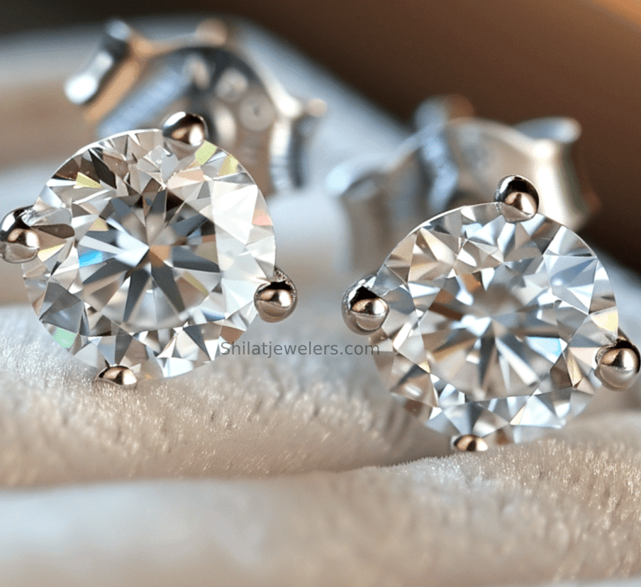 lab created diamond studs earrings 1.00 carat - Shilatjewelers