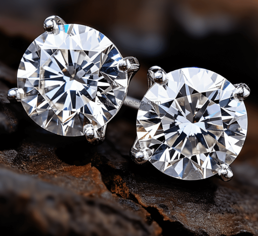 lab created diamond studs 2.0ct 14k - Shilatjewelers