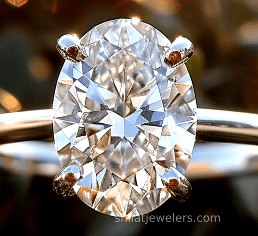 Oval 1.5 carat lab grown diamond ring - Shilat 