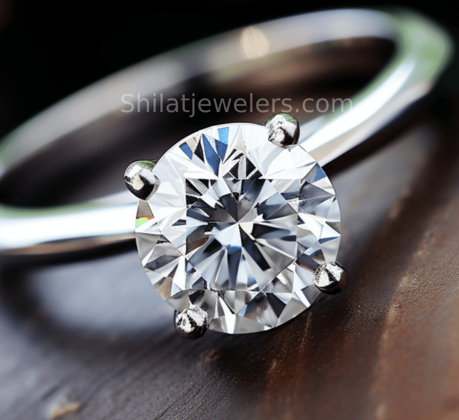 Solitaire lab engagement diamond ring