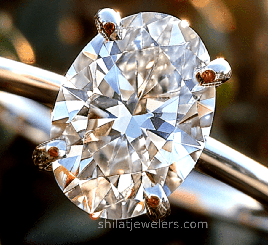 Oval 1.5 carat lab grown diamond ring - Shilat 