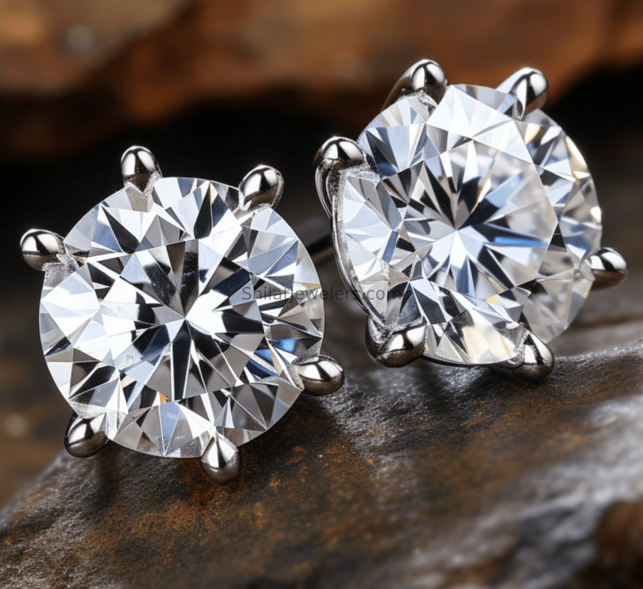 4 carat lab created diamond studs