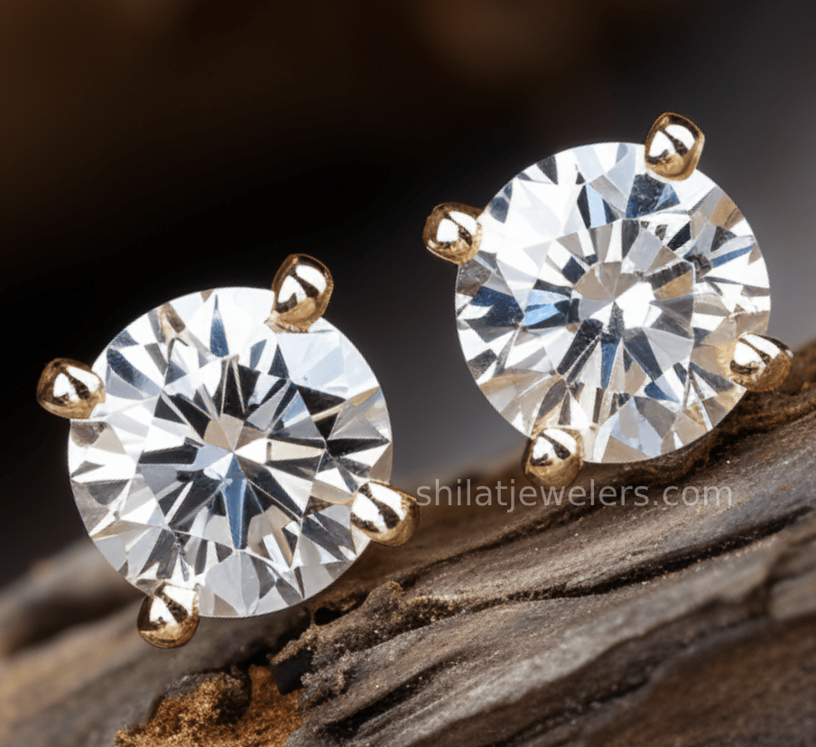 Lab diamond earrings yellow gold