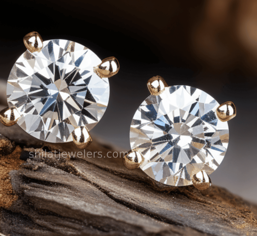 Lab diamond earrings yellow gold