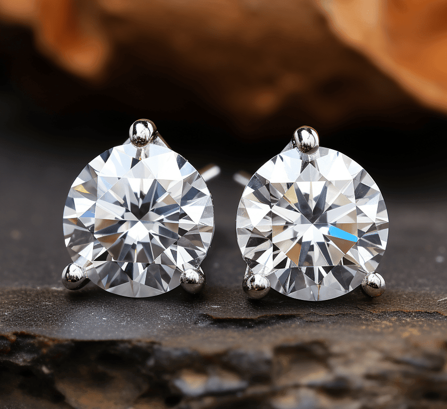 Lab grown diamond martini studs - Shilat 