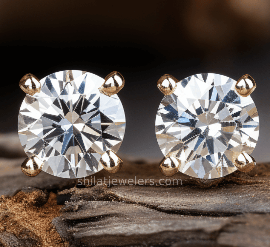 Lab diamond earrings yellow gold