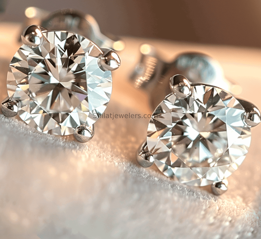 1.00 carat lab created diamond studs earrings - Shilatjewelers