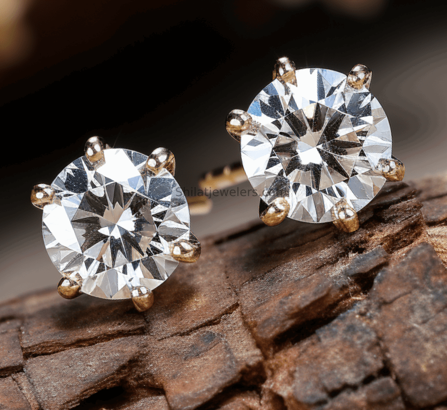 lab created diamond studs 1.0ct 14k - Shilatjewelers