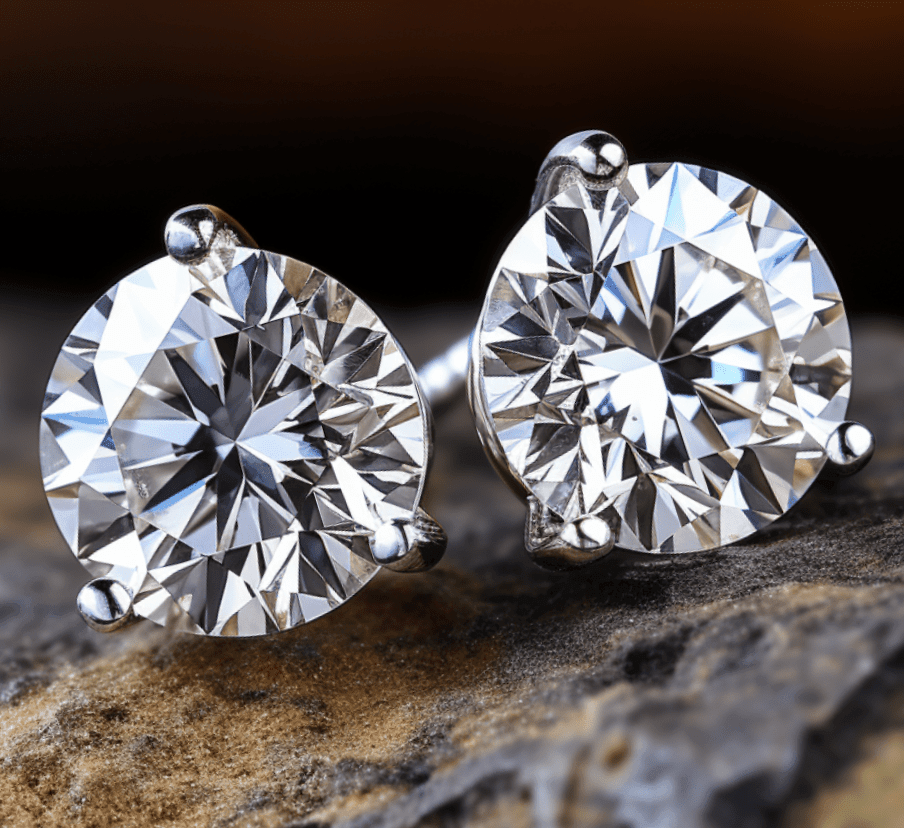 lab grown diamond studs 2.03 ctw- Shilat 