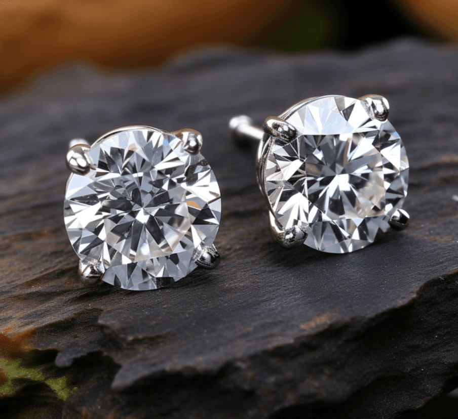 lab grown 2.02 ctw diamond studs - Shilat 