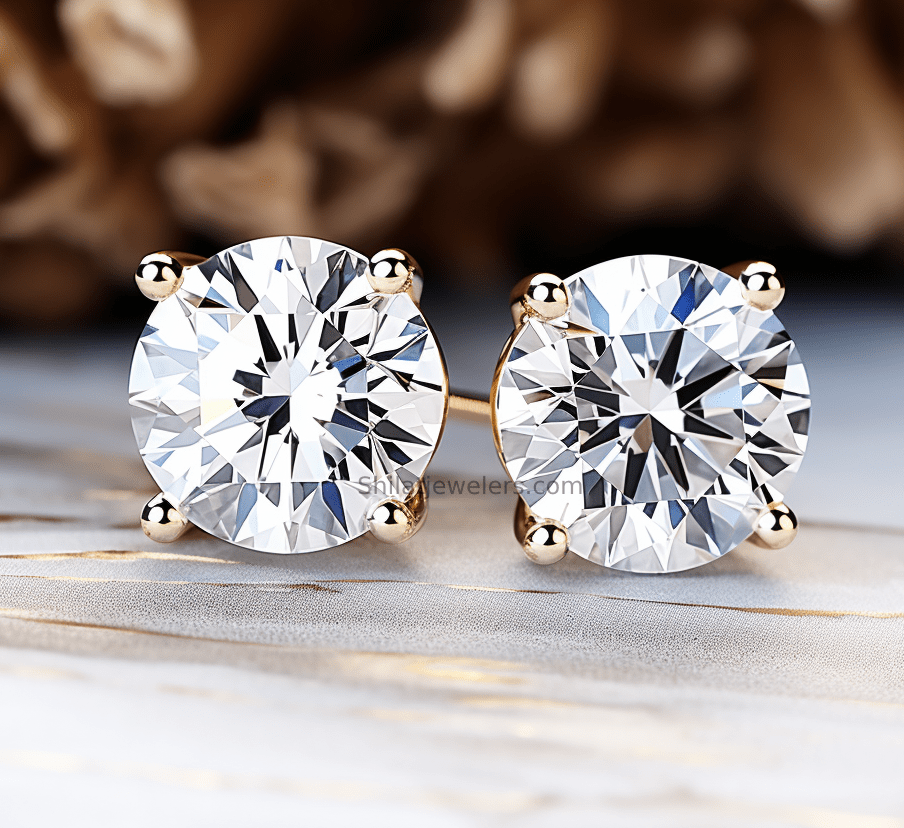 Lab created diamond studs 1.8ct - Shilatjewelers