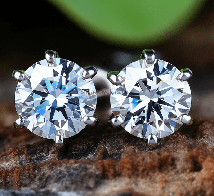 lab created diamond studs 2 carat 14k - Shilatjewelers