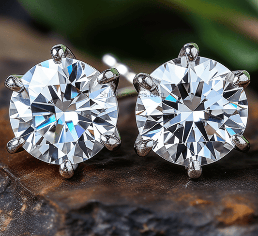lab created diamond studs 2.00ct 14k - Shilatjewelers