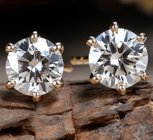 lab created diamond studs 1.0ct 14k - Shilatjewelers