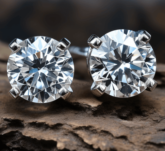 lab created diamond studs 1.0 carat 14k - Shilatjewelers