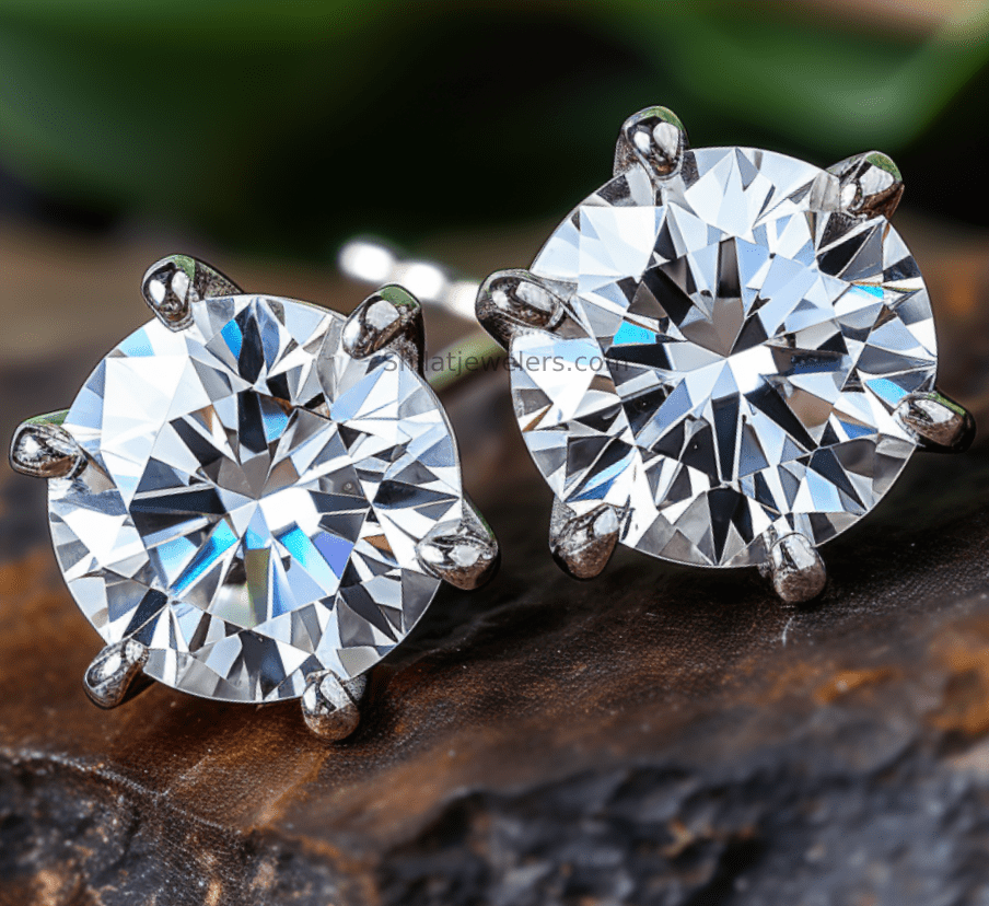 lab created diamond studs 2.00ct 14k - Shilatjewelers