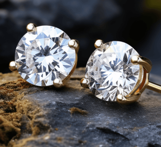 lab created diamond studs 2.0 carat 14k - Shilatjewelers