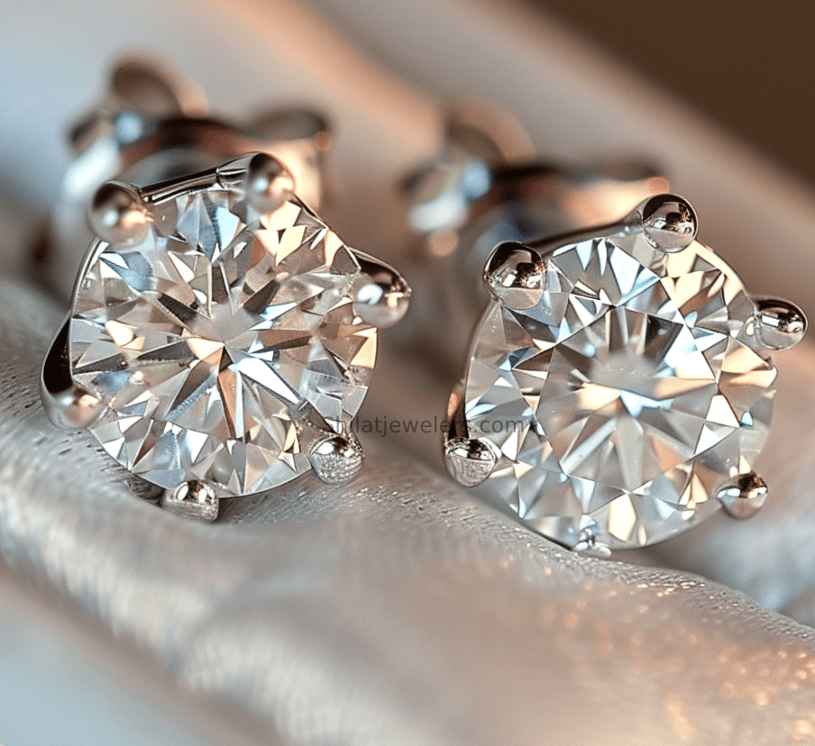 1.0 carat lab created diamond studs earrings 14k - Shilatjewelers