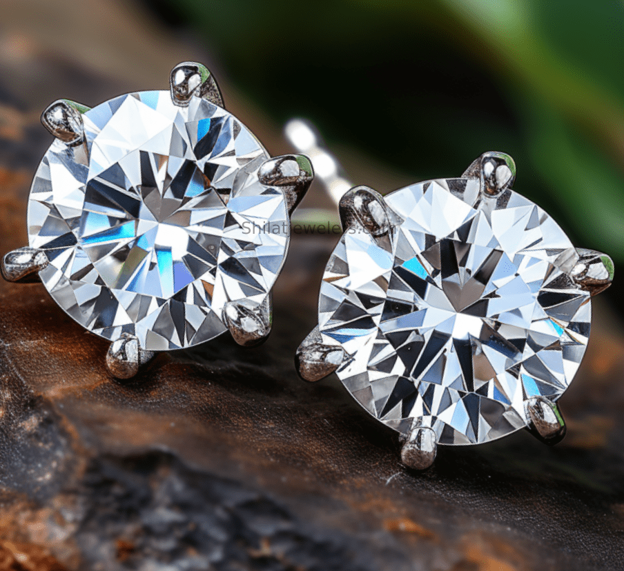 lab created diamond studs 2.00ct 14k - Shilatjewelers